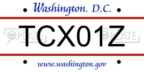 TCX01Z District Of Columbia License Plate