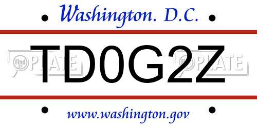 TD0G2Z District Of Columbia License Plate