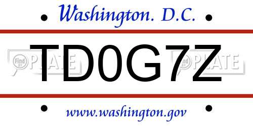 TD0G7Z District Of Columbia License Plate