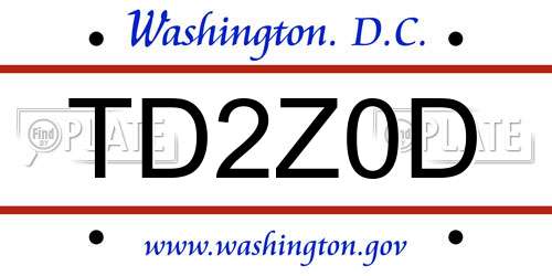 TD2Z0D District Of Columbia License Plate