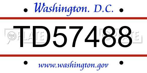 TD57488 District Of Columbia License Plate