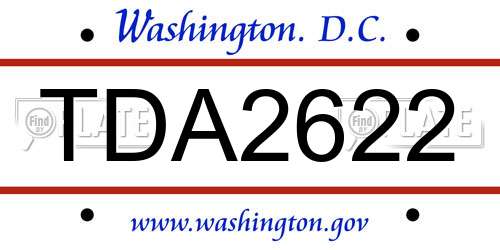 TDA2622 District Of Columbia License Plate