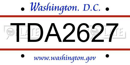TDA2627 District Of Columbia License Plate