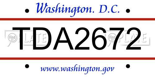 TDA2672 District Of Columbia License Plate