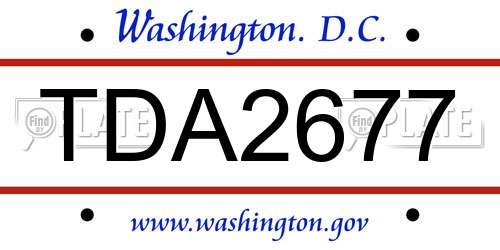 TDA2677 District Of Columbia License Plate