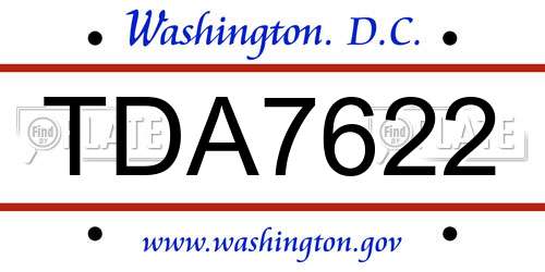 TDA7622 District Of Columbia License Plate