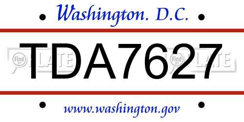 TDA7627 District Of Columbia License Plate