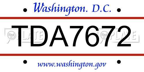 TDA7672 District Of Columbia License Plate