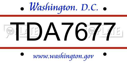 TDA7677 District Of Columbia License Plate