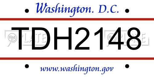 TDH2148 District Of Columbia License Plate