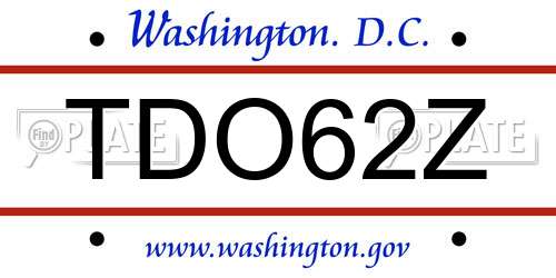TDO62Z District Of Columbia License Plate