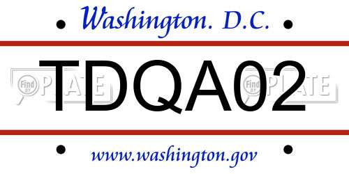 TDQA02 District Of Columbia License Plate