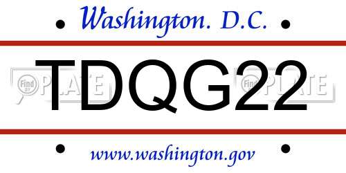 TDQG22 District Of Columbia License Plate