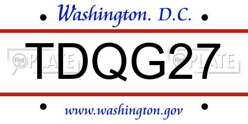 TDQG27 District Of Columbia License Plate