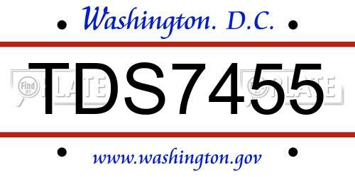 TDS7455 District Of Columbia License Plate