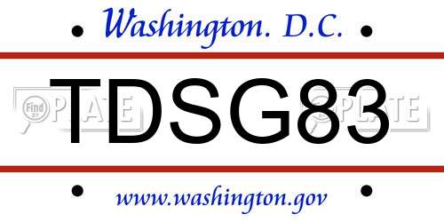 TDSG83 District Of Columbia License Plate