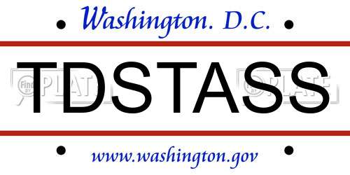 TDSTASS District Of Columbia License Plate
