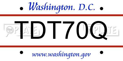 TDT70Q District Of Columbia License Plate