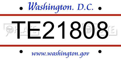 TE21808 District Of Columbia License Plate
