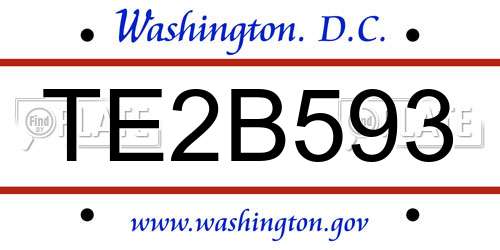 TE2B593 District Of Columbia License Plate