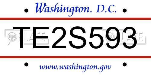 TE2S593 District Of Columbia License Plate