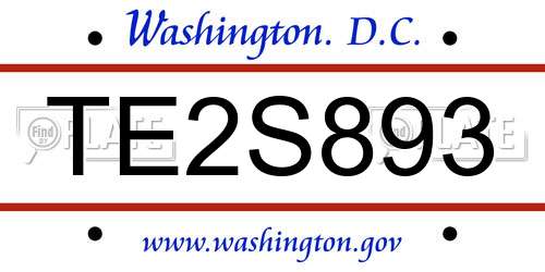 TE2S893 District Of Columbia License Plate