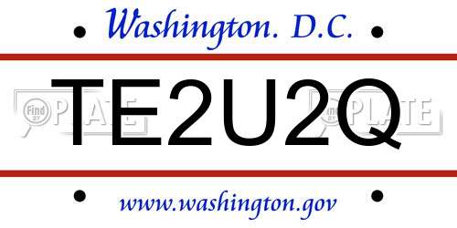 TE2U2Q District Of Columbia License Plate