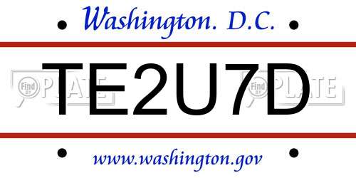 TE2U7D District Of Columbia License Plate