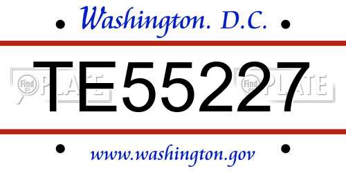 TE55227 District Of Columbia License Plate