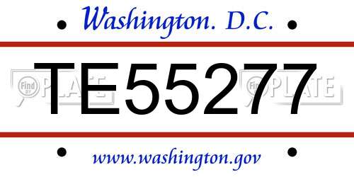 TE55277 District Of Columbia License Plate