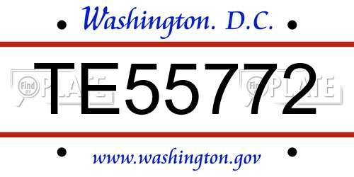 TE55772 District Of Columbia License Plate