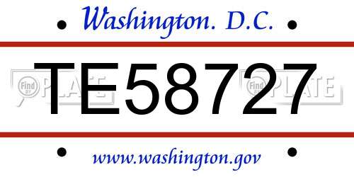 TE58727 District Of Columbia License Plate