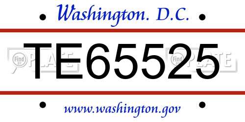TE65525 District Of Columbia License Plate