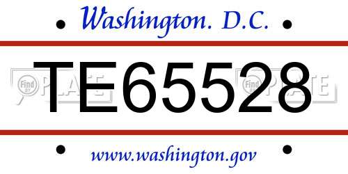 TE65528 District Of Columbia License Plate