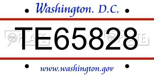 TE65828 District Of Columbia License Plate
