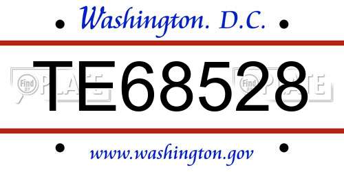 TE68528 District Of Columbia License Plate
