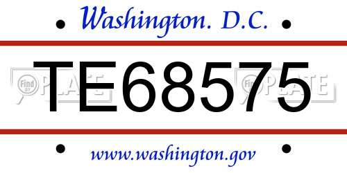 TE68575 District Of Columbia License Plate