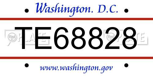 TE68828 District Of Columbia License Plate