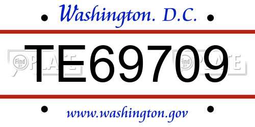 TE69709 District Of Columbia License Plate