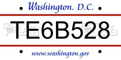 TE6B528 District Of Columbia License Plate