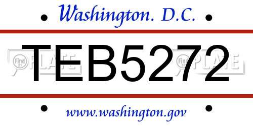 TEB5272 District Of Columbia License Plate