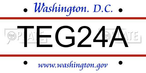 TEG24A District Of Columbia License Plate