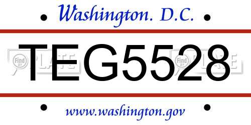 TEG5528 District Of Columbia License Plate