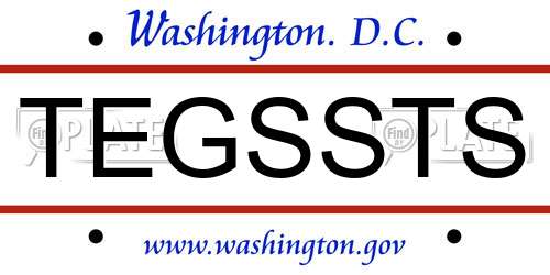TEGSSTS District Of Columbia License Plate