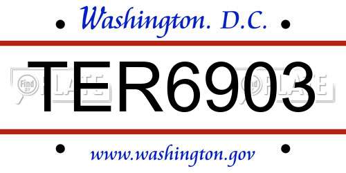 TER6903 District Of Columbia License Plate