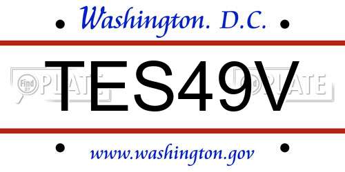 TES49V District Of Columbia License Plate