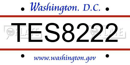 TES8222 District Of Columbia License Plate