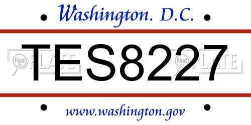 TES8227 District Of Columbia License Plate