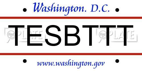 TESBTTT District Of Columbia License Plate