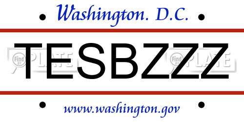 TESBZZZ District Of Columbia License Plate